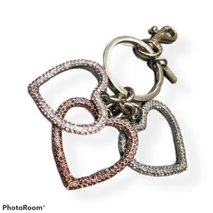 Coach Crystal Hearts keychain